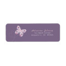 Search for purple butterfly return address labels Pink