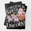 Search for unicorn santa wrapping paper Xmas