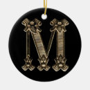 Search for monogram initial letter m christmas tree decorations Vintage