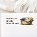 Search for dog cat return address labels Watercolor