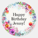 Search for bright happy birthday stickers Watercolor