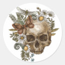 Search for skull with flowers stickers Watercolor