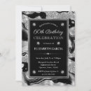Search for black and silver 60th birthday invitations Glitter
