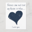 Search for two hearts postcards Blue