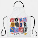 Search for be yourself aprons Typography