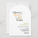 Search for cheers to 40 years invitations Modern