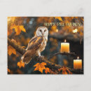 Search for fall owl postcards Leaves