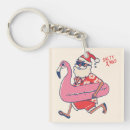 Search for funny flamingo key rings Santa