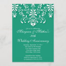 Search for emerald green wedding anniversary invitations Damask
