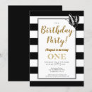 Search for black white 1st birthday invitations Stripes