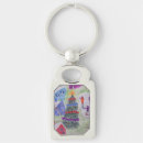 Search for blue christmas rectangular key rings Snow