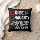 Search for naughty or nice cushions Santa