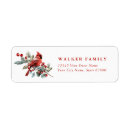 Search for cardinal bird return address labels Red