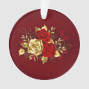 Search for red rose christmas tree decorations Gold