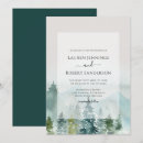 Search for rustic watercolor wedding invitations Pine trees