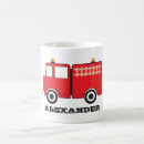 Search for red fire truck mugs Emergency vehicle