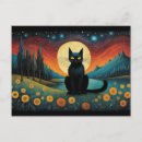 Search for moon cat postcards Happy halloween