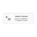 Search for masculine monogram return address labels Professional