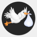 Search for elegant stork baby shower stickers Blue