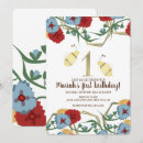 Search for bee birthday invitations Vintage