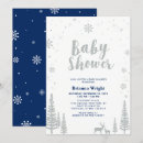 Search for winter baby boy shower invitations Silver