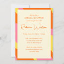 Search for pink orange bridal shower invitations 70s