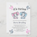 Search for twin elephant baby shower invitations Rustic