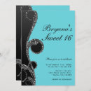Search for teal black silver invitations Turquoise