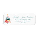 Search for retro floral return address labels Christmas tree