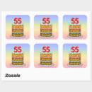 Search for fifty five stickers 55th birthday