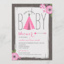 Search for teepee baby girl shower invitations Floral