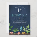 Search for nautical girl 1st birthday invitations Watercolor