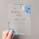 Search for blue hydrangea birthday invitations Watercolor