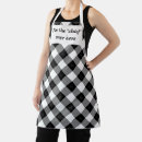 Search for white diamond pattern aprons Black and white