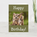 Search for wildlife birthday cards Owl