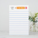 Search for teacher stationery paper A note from