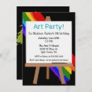 Search for rainbow art party invitations Paint