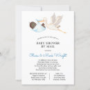 Search for stork baby boy shower invitations Long distance