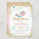 Search for pink and gold tea party invitations Girl