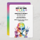 Search for alien party invitations Watercolor