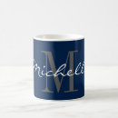 Search for navy blue and white mugs Monogrammed