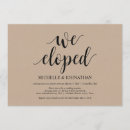 Search for we eloped wedding reception invitations Elopement party
