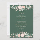 Search for green floral wedding invitations Pretty