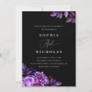 Search for black and purple wedding invitations Watercolor flowers