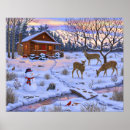Search for winter scene christmas posters Log cabin