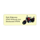 Search for motorcycle return address labels Red