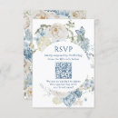 Search for blue floral wreath invitations Qr code