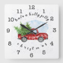 Search for red truck clocks Watercolor