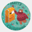 Search for candy cane tag stickers Santa
