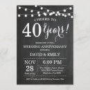 Search for 40th wedding anniversary invitations Chalkboard